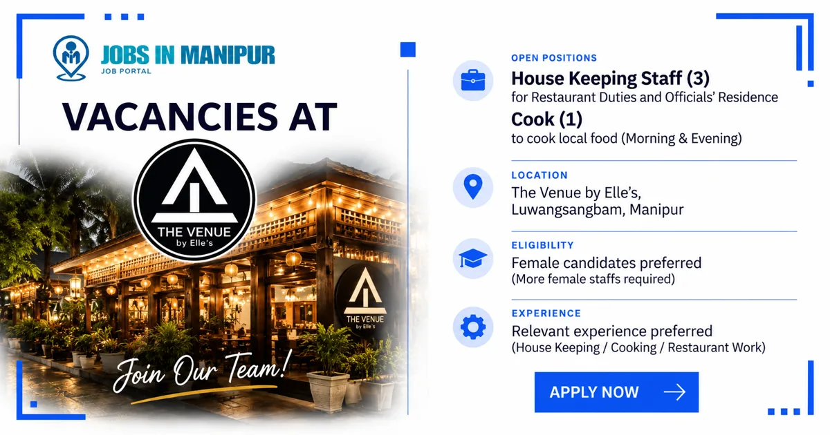 Housekeeping Staff & Cook Jobs at The Venue by Elles