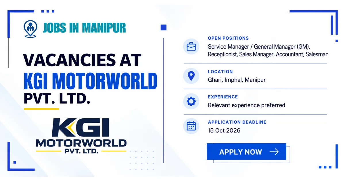 KGI Motorworld Recruitment 2026 – 5 Positions in Imphal